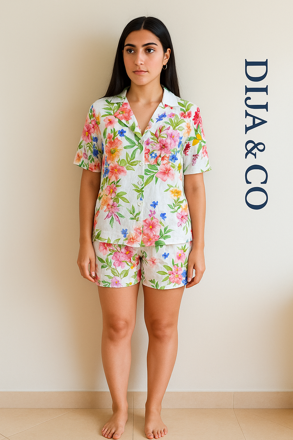 Pyjama Set – shorts - floral