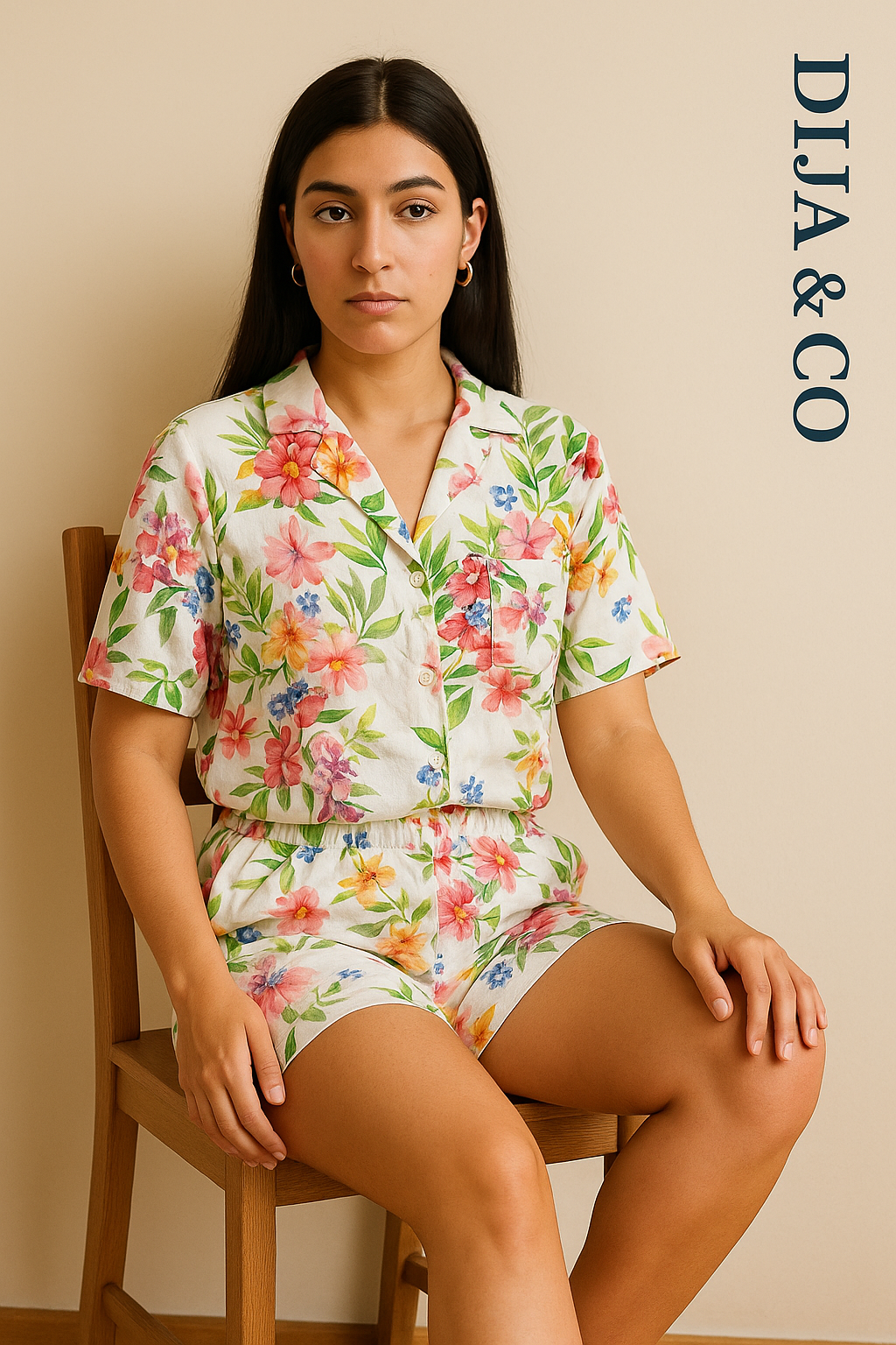 Pyjama Set – shorts - floral