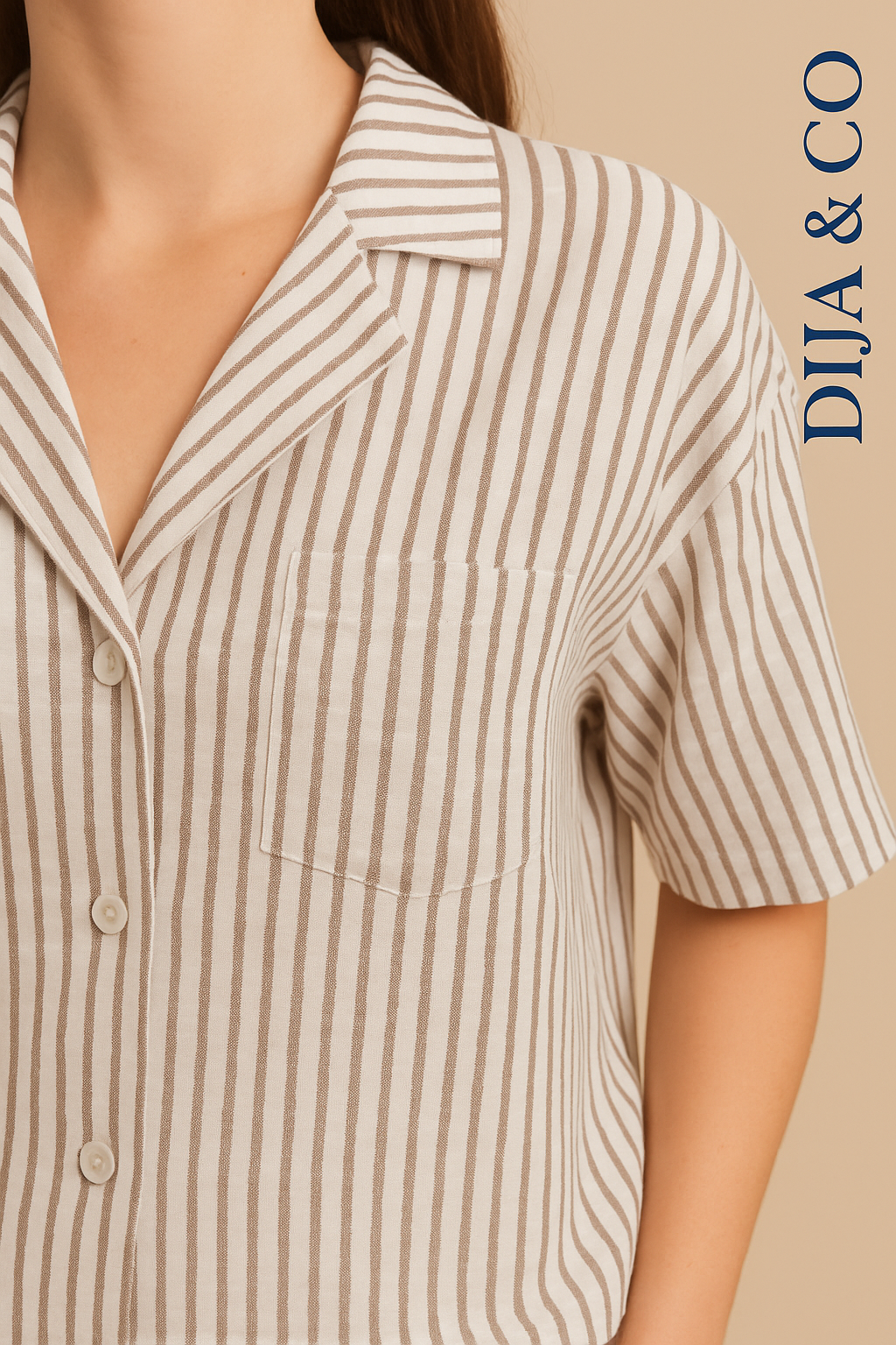 Pyjama Set – shorts - beige