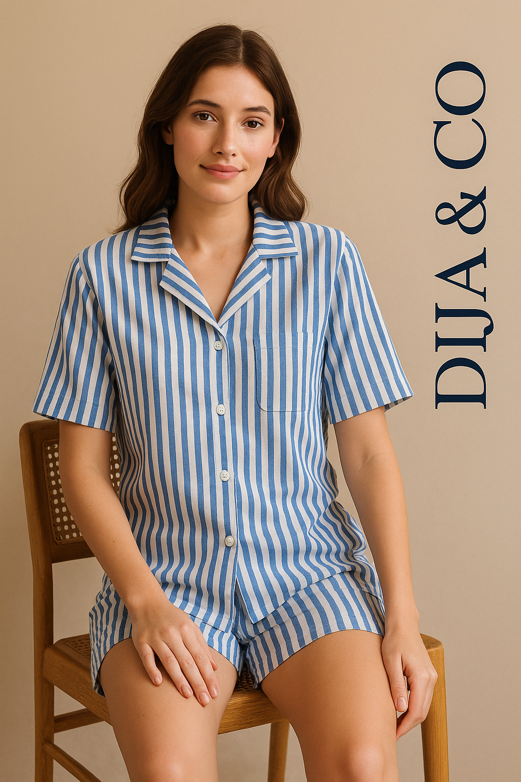 Pyjama Set – shorts- blue