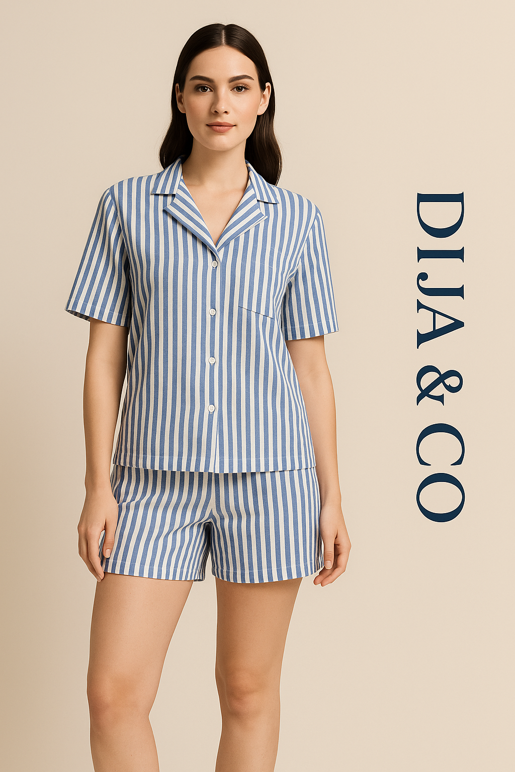 Pyjama Set – shorts- blue