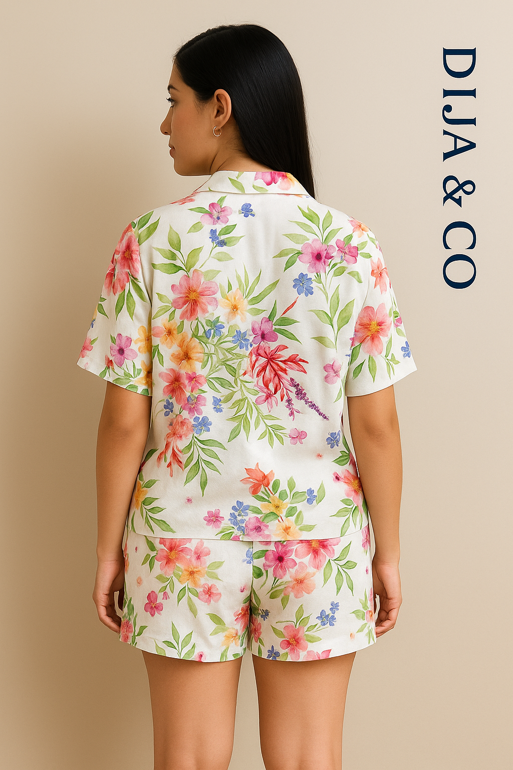 Pyjama Set – shorts - floral